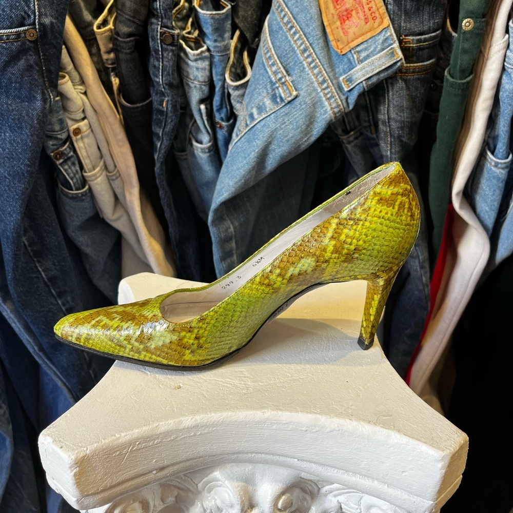 Vintage Charles Jourdan Python Pumps - image 5